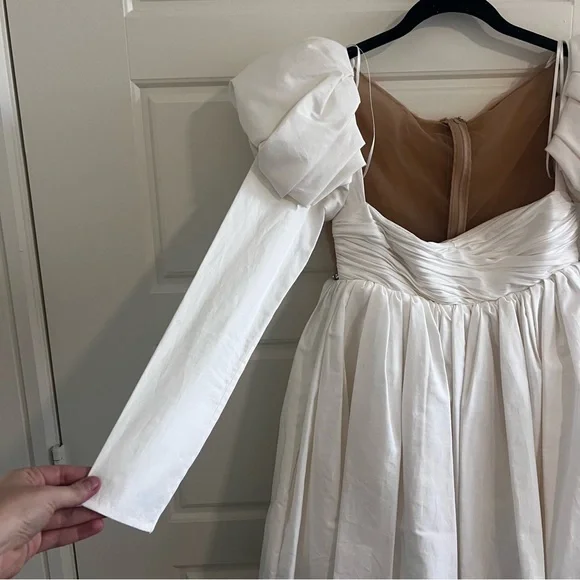 KHAITE Tracy crystal-embellished ruched tulle and cotton-sateen dress SIZE 2 - Picture 4 of 15